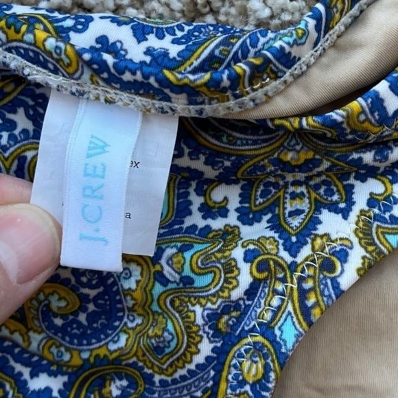 J Crew Bikini Bottom Swim Paisley Blue Patterned Flor de Lis Size XS - Picture 4 of 6